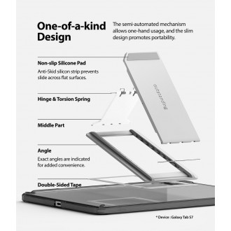 Ringke Fusion Combo Outstanding hard case with TPU frame for Samsung Galaxy Tab S7 11´´ + self-adhesive foldable stand grey (FC475R40)