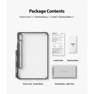 Ringke Fusion Combo Outstanding hard case with TPU frame for Samsung Galaxy Tab S7 11´´ + self-adhesive foldable stand grey (FC475R40)