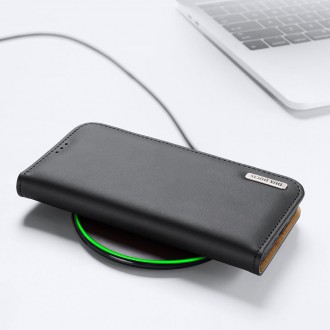 Dux Ducis Hivo Genuine Leather Bookcase type case for iPhone 13 Pro black