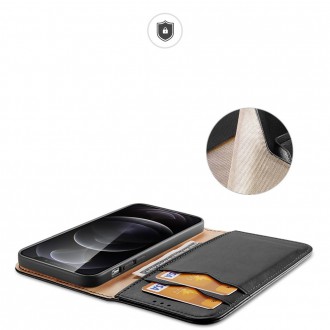 Dux Ducis Hivo Genuine Leather Bookcase type case for iPhone 13 Pro Max black
