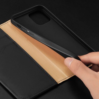 Dux Ducis Hivo Genuine Leather Bookcase type case for iPhone 13 Pro Max black