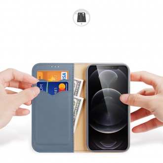 Dux Ducis Hivo Genuine Leather Bookcase type case for iPhone 13 Pro Max blue