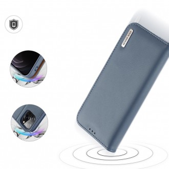 Dux Ducis Hivo Genuine Leather Bookcase type case for iPhone 13 Pro Max blue