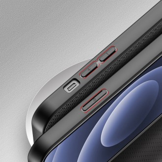 Dux Ducis Fino case covered with nylon material for iPhone 13 mini black