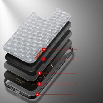 Dux Ducis Fino case covered with nylon material for iPhone 13 mini gray