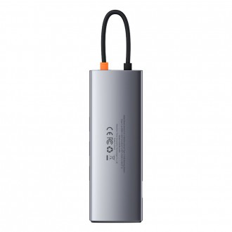 Baseus Metal Gleam 9v1 multifunkční USB Type C HUB - 3x USB 3.2 Gen 1 5Gbps / USB Type C PD 100W / VGA Full HD 60Hz / HDMI 4K 30Hz / čtečka TF a SD ka