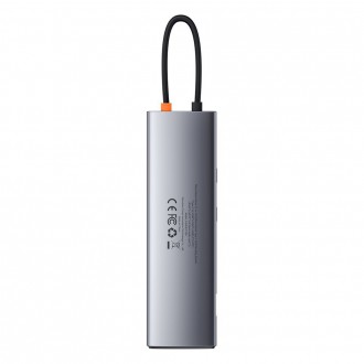Baseus Metal Gleam 11v1 multifunkční USB Type C HUB - 3x USB 3.2 Gen 1 5Gbps / USB Type C PD 100W / 3,5mm mini jack AUX / VGA Full HD 60Hz / 2x HDMI 4