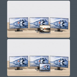 Baseus Metal Gleam 11v1 multifunkční USB Type C HUB - 3x USB 3.2 Gen 1 5Gbps / USB Type C PD 100W / 3,5mm mini jack AUX / VGA Full HD 60Hz / 2x HDMI 4
