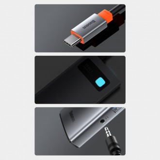 Baseus Metal Gleam 11v1 multifunkční USB Type C HUB - 3x USB 3.2 Gen 1 5Gbps / USB Type C PD 100W / 3,5mm mini jack AUX / VGA Full HD 60Hz / 2x HDMI 4