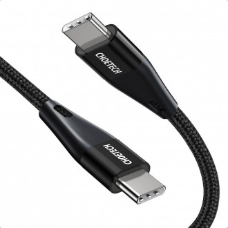 Choetech cable USB Type C cable - USB Type C Power Delivery 60W 3A 1.2m black (XCC-1003)