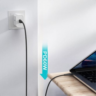 Choetech USB Type C - USB Type C cable Power Delivery 60W 2m black (XCC-1004-BK)