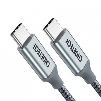 Choetech USB Type C - USB Type C cable 5A 100 W Power Delivery 480 Mbps 1,8 m gray (XCC-1002-GY)