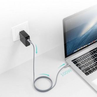 Choetech USB Type C - USB Type C cable 5A 100 W Power Delivery 480 Mbps 1,8 m gray (XCC-1002-GY)