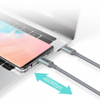 Choetech USB Type C - USB Type C cable 5A 100 W Power Delivery 480 Mbps 1,8 m gray (XCC-1002-GY)