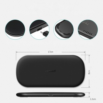 Choetech 2v1 Qi bezdrátová nabíječka pro telefon / Airpods 2 s 5 nabíjecími cívkami 10W černá (T535-S (H))