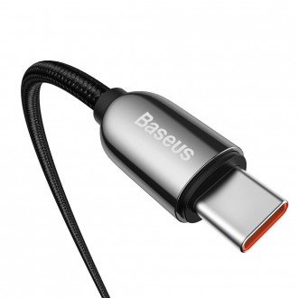 Baseus USB Type C cable - USB Type C 100W (20V / 5A) Power Delivery with display screen power meter 2m black (CATSK-C01)