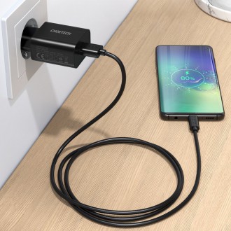 Choetech quick charger Quick Charge 3.0 18W 3A + USB cable - USB Type C 1m black (Q5003)