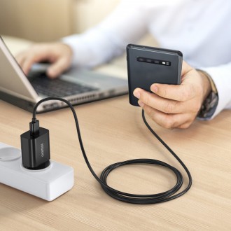 Choetech quick charger Quick Charge 3.0 18W 3A + USB cable - USB Type C 1m black (Q5003)