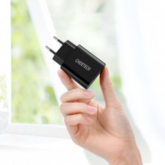Choetech quick charger Quick Charge 3.0 18W 3A + USB cable - USB Type C 1m black (Q5003)
