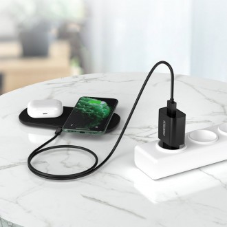 Choetech quick charger Quick Charge 3.0 18W 3A + USB cable - USB Type C 1m black (Q5003)