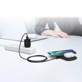 Choetech quick charger Quick Charge 3.0 18W 3A + USB cable - USB Type C 1m black (Q5003)