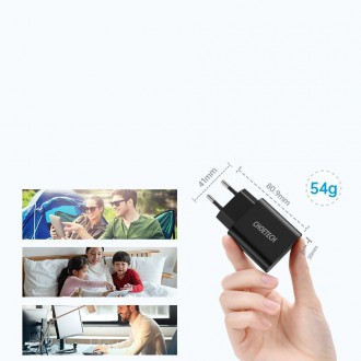 Choetech quick charger Quick Charge 3.0 18W 3A + USB cable - USB Type C 1m black (Q5003)