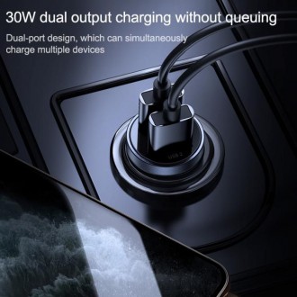 Joyroom C-A09 Mini dual-port QC3.0 Smart fast charge 2x USB 30W Quick Charge, SCP, PD, AFC Black