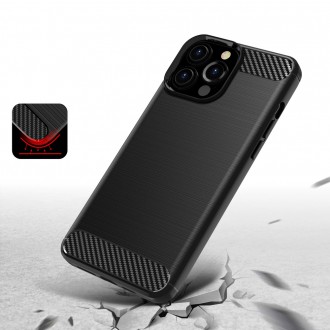 Carbon Case Flexible Cover TPU Case for iPhone 13 Pro black