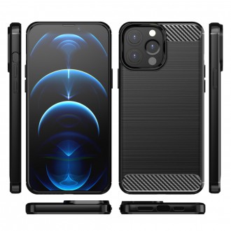 Carbon Case Flexible Cover TPU Case for iPhone 13 Pro black