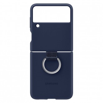 Samsung Ring Silicone Cover Case Cover for Samsung Galaxy Z Flip 3 Hanging Case Navy Blue (EF-PF711TNEGWW)