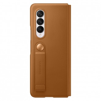 Samsung Leather Flip Cover Pouch Case for Samsung Galaxy Z Fold 3 Flip Case Stand Brown (EF-FF926LAEGWW)