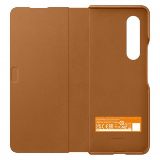 Samsung Leather Flip Cover Pouch Case for Samsung Galaxy Z Fold 3 Flip Case Stand Brown (EF-FF926LAEGWW)