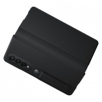 Samsung Leather Flip Cover Pouch Case for Samsung Galaxy Z Fold 3 Flip Cover Stand Black (EF-FF926LBEGWW)
