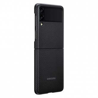 Pouzdro Samsung Aramid Cover pro Samsung Galaxy Z Flip 3 pouzdro karbonově černé (EF-XF711SBEGWW)
