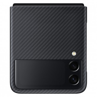 Pouzdro Samsung Aramid Cover pro Samsung Galaxy Z Flip 3 pouzdro karbonově černé (EF-XF711SBEGWW)