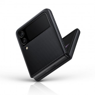 Pouzdro Samsung Aramid Cover pro Samsung Galaxy Z Flip 3 pouzdro karbonově černé (EF-XF711SBEGWW)
