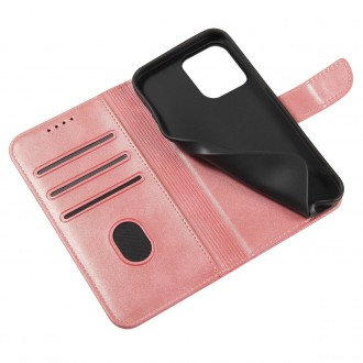 Magnet Case elegant bookcase type case with kickstand for iPhone 13 Pro pink