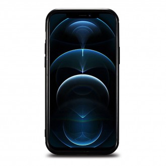 iCarer Leather Oil Wax case covered with natural leather for iPhone 12 mini black (ALI1204-BK)