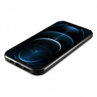 iCarer Leather Oil Wax case covered with natural leather for iPhone 12 mini black (ALI1204-BK)