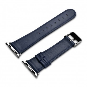 iCarer Leather Vintage wristband genuine leather strap for Watch 3 38mm / Watch 2 38mm / Watch 1 38mm dark blue (RIW117-DB（38）)