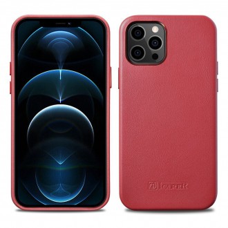 iCarer Case Leather genuine leather case for iPhone 12 Pro Max red (WMI1217-RD) (MagSafe compatible)