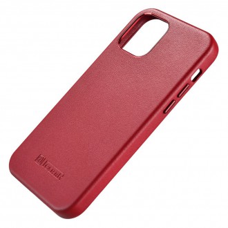 iCarer Case Leather genuine leather case for iPhone 12 Pro Max red (WMI1217-RD) (MagSafe compatible)