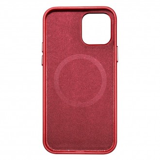 iCarer Case Leather genuine leather case for iPhone 12 Pro Max red (WMI1217-RD) (MagSafe compatible)
