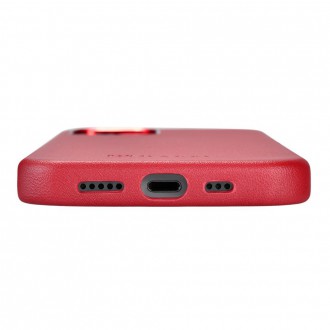 iCarer Case Leather genuine leather case for iPhone 12 Pro Max red (WMI1217-RD) (MagSafe compatible)