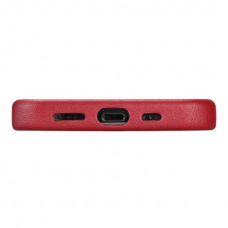 iCarer Case Leather genuine leather case for iPhone 12 Pro Max red (WMI1217-RD) (MagSafe compatible)