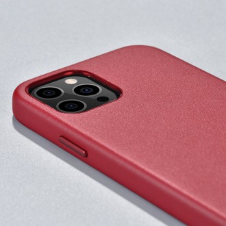iCarer Case Leather genuine leather case for iPhone 12 Pro Max red (WMI1217-RD) (MagSafe compatible)