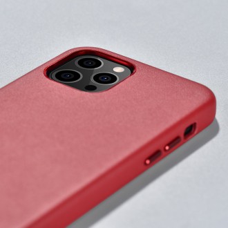 iCarer Case Leather genuine leather case for iPhone 12 Pro Max red (WMI1217-RD) (MagSafe compatible)