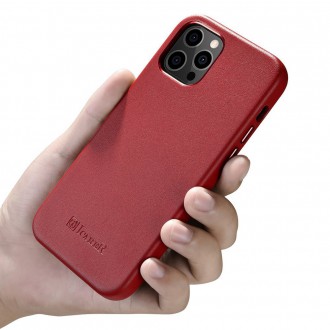 iCarer Case Leather genuine leather case for iPhone 12 Pro Max red (WMI1217-RD) (MagSafe compatible)