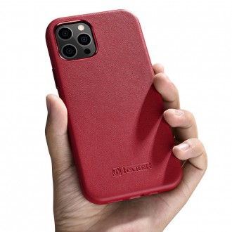 iCarer Case Leather genuine leather case for iPhone 12 Pro Max red (WMI1217-RD) (MagSafe compatible)