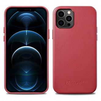 iCarer Case Leather genuine leather case for iPhone 12 Pro / iPhone 12 red (WMI1216-RD) (MagSafe compatible)